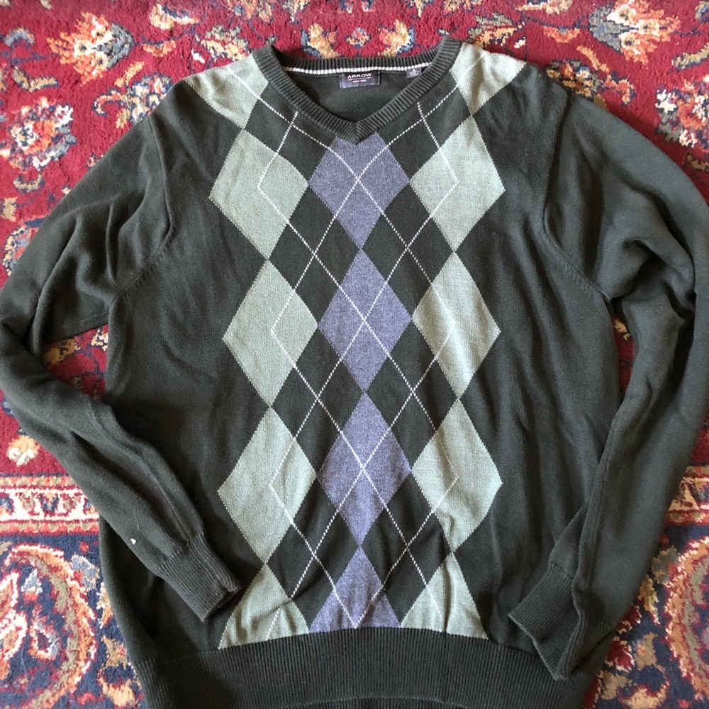 Green Argyle Sweater